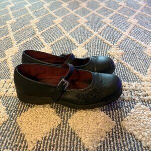 SOLD X Self Esteem Girls’ Matte Black Mary Jane Dress Shoes with Velcro Straps